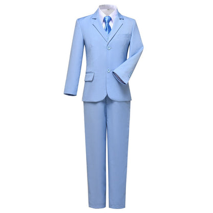 ly1679 Light Blue Kid Boys Classic 5 Piece Boys Suits