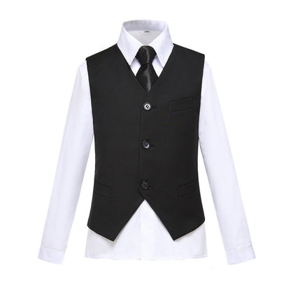 ly1297 Black Formal Tuxedo 5 Piece Boys Suits