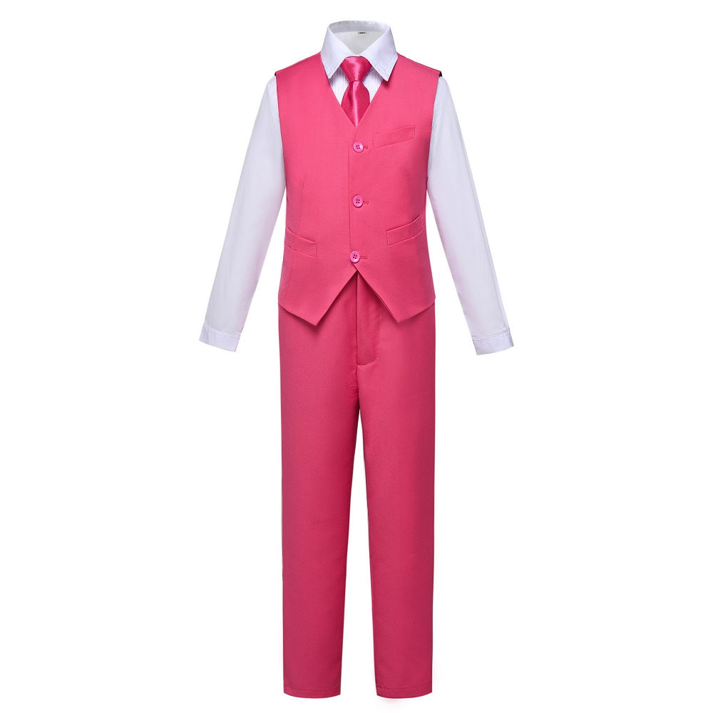 ly1684 Pink Kid Boys Formal Classic Suits Set 5 Piece Boys Suits