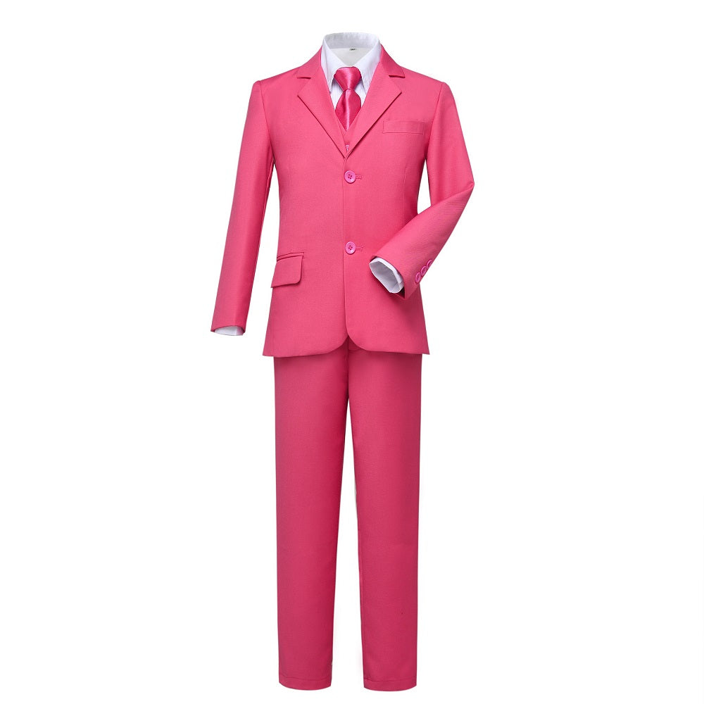 ly1684 Pink Kid Boys Formal Classic Suits Set 5 Piece Boys Suits