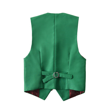 ly1571 Green 3 Buttons Boys Girls Fully Lined Formal Suit Vest