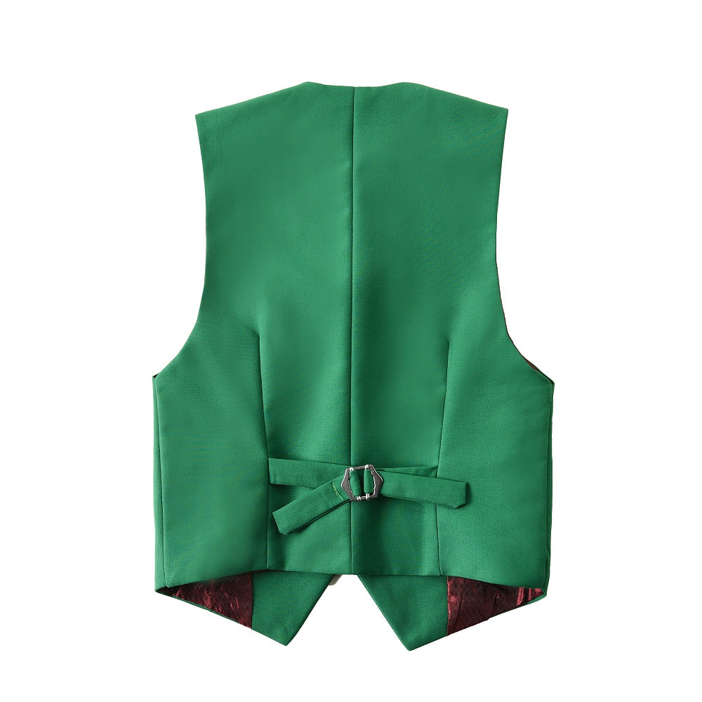 ly1609 Green 4 Piece Boy's Formal Suits With Vest+Pants+Shirt+Tie