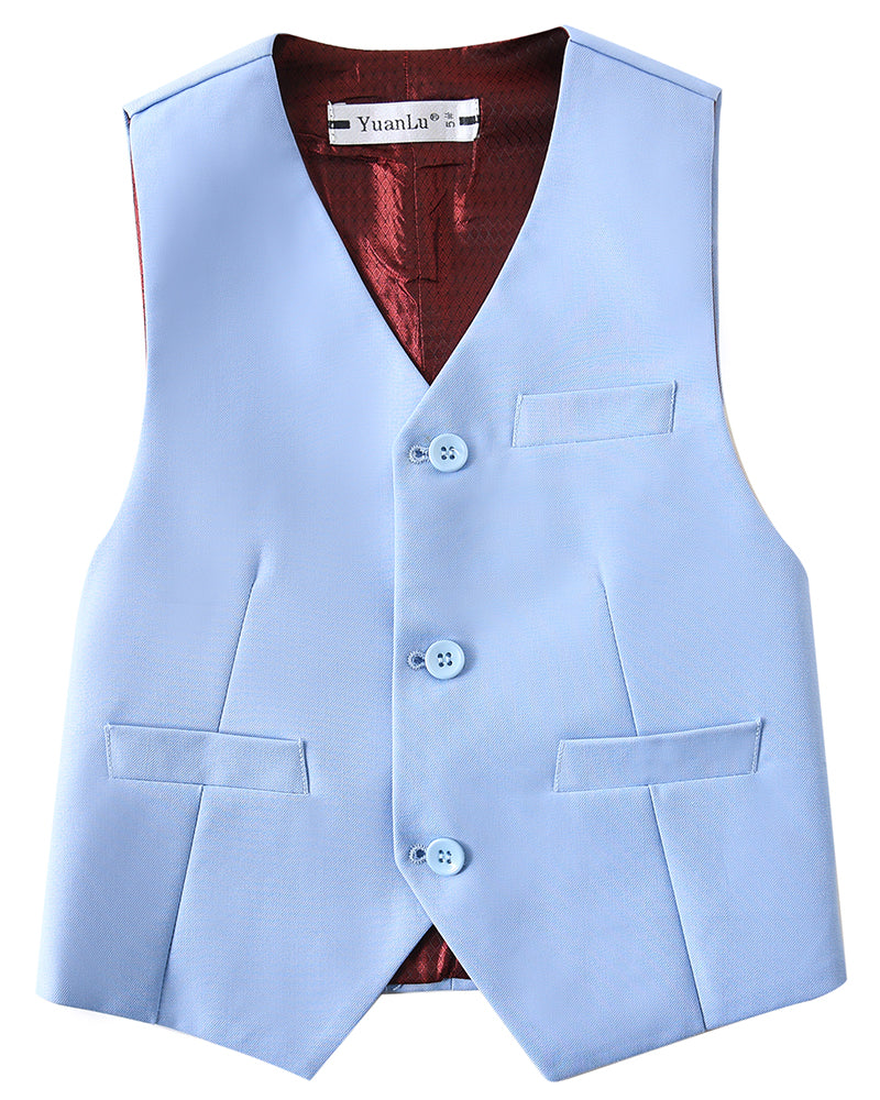 ly1745 Light Blue 4 Piece Boys' Formal Suit Set