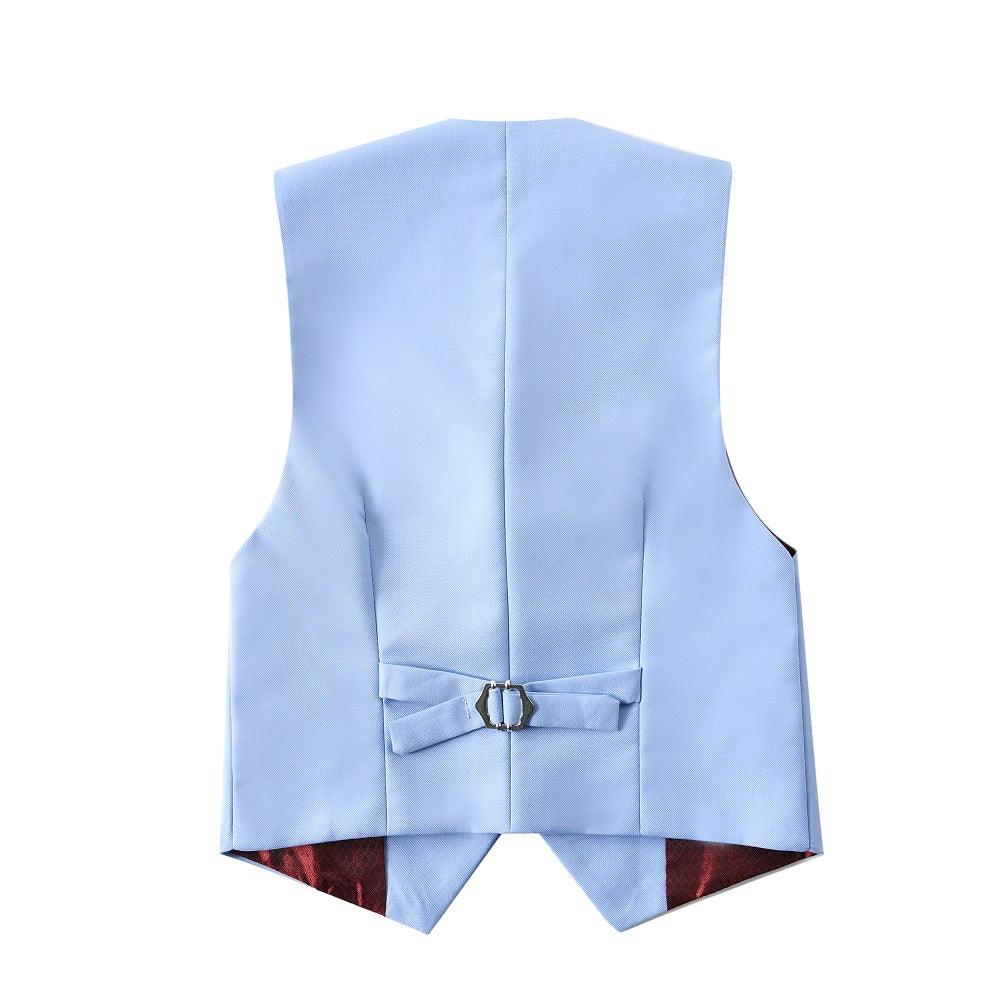 ly1603 Light Blue Formal Classic 4 Piece Boy's Formal Suits With Vest+Pants+Shirt+Tie