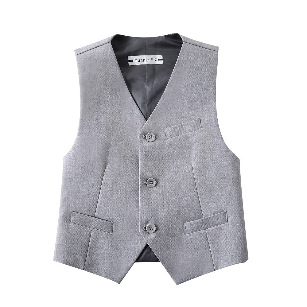 ly1253 Light Grey Formal Classic Suits Set 5 Piece Boys Suits