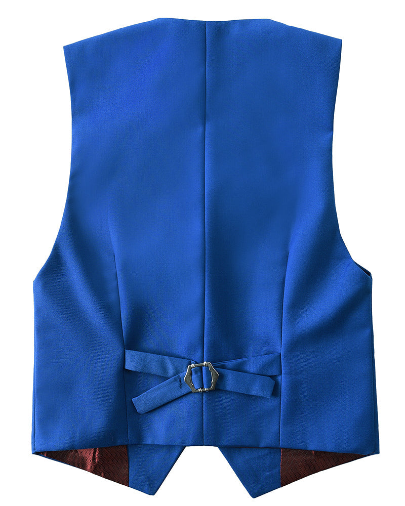 ly1760 Royal Blue 3 Piece Kids Boys' Formal Blazer Vest and Pants Dress Suits Set