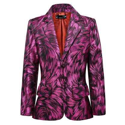 ly1439 Fuchsia Unique Patterned Party Banquet 5 Piece Boys Suits