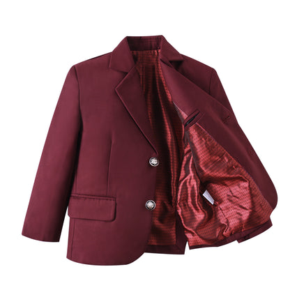 ly1771 Burgundy Boys Formal Blazer, Popular School Jacket