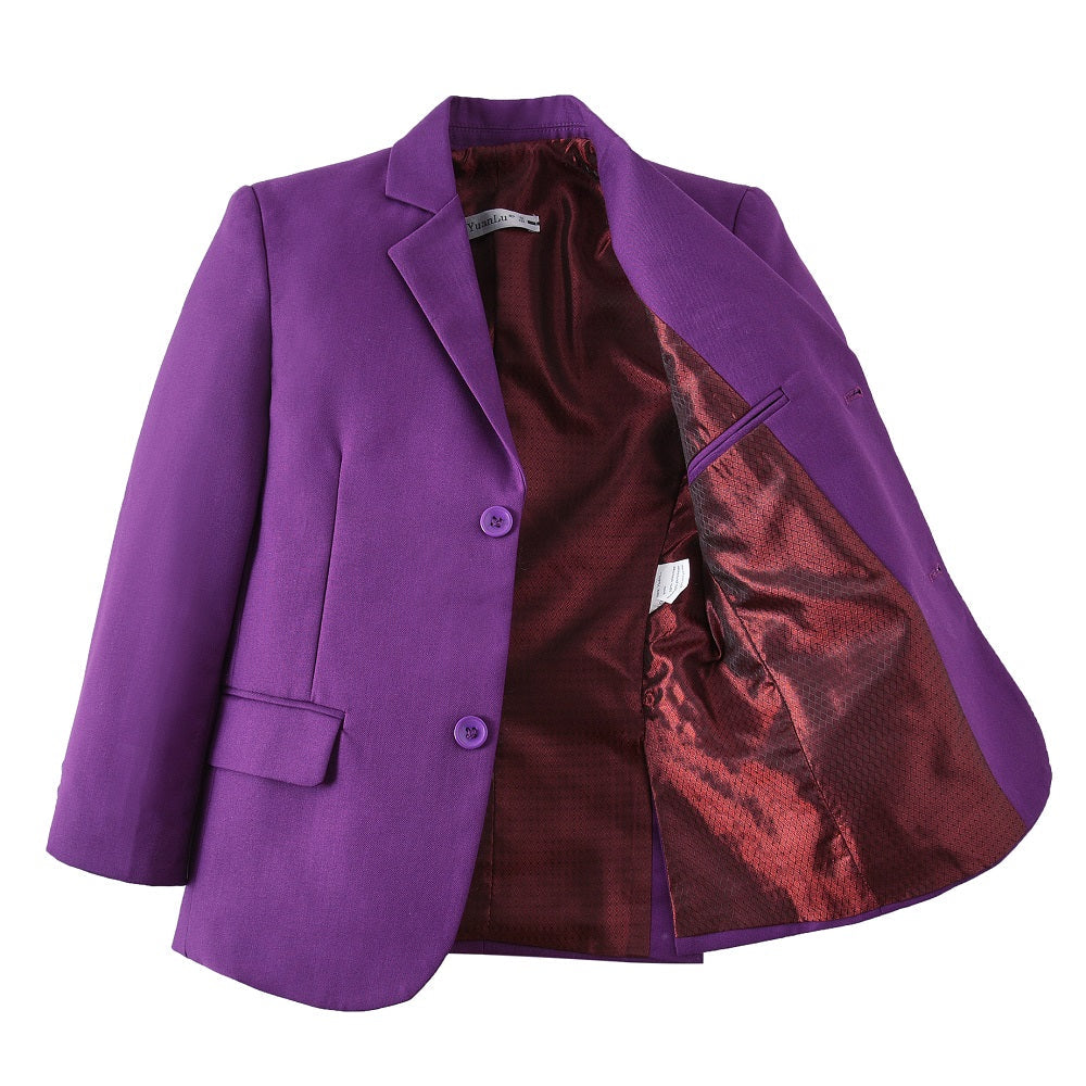 ly1560 Purple Boys Formal Blazer School Jacket