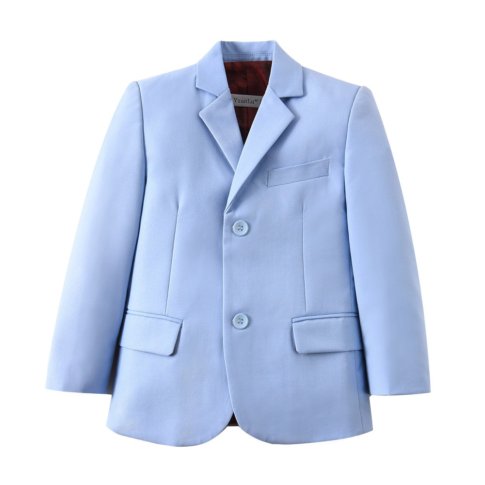 ly1679 Light Blue Kid Boys Classic 5 Piece Boys Suits