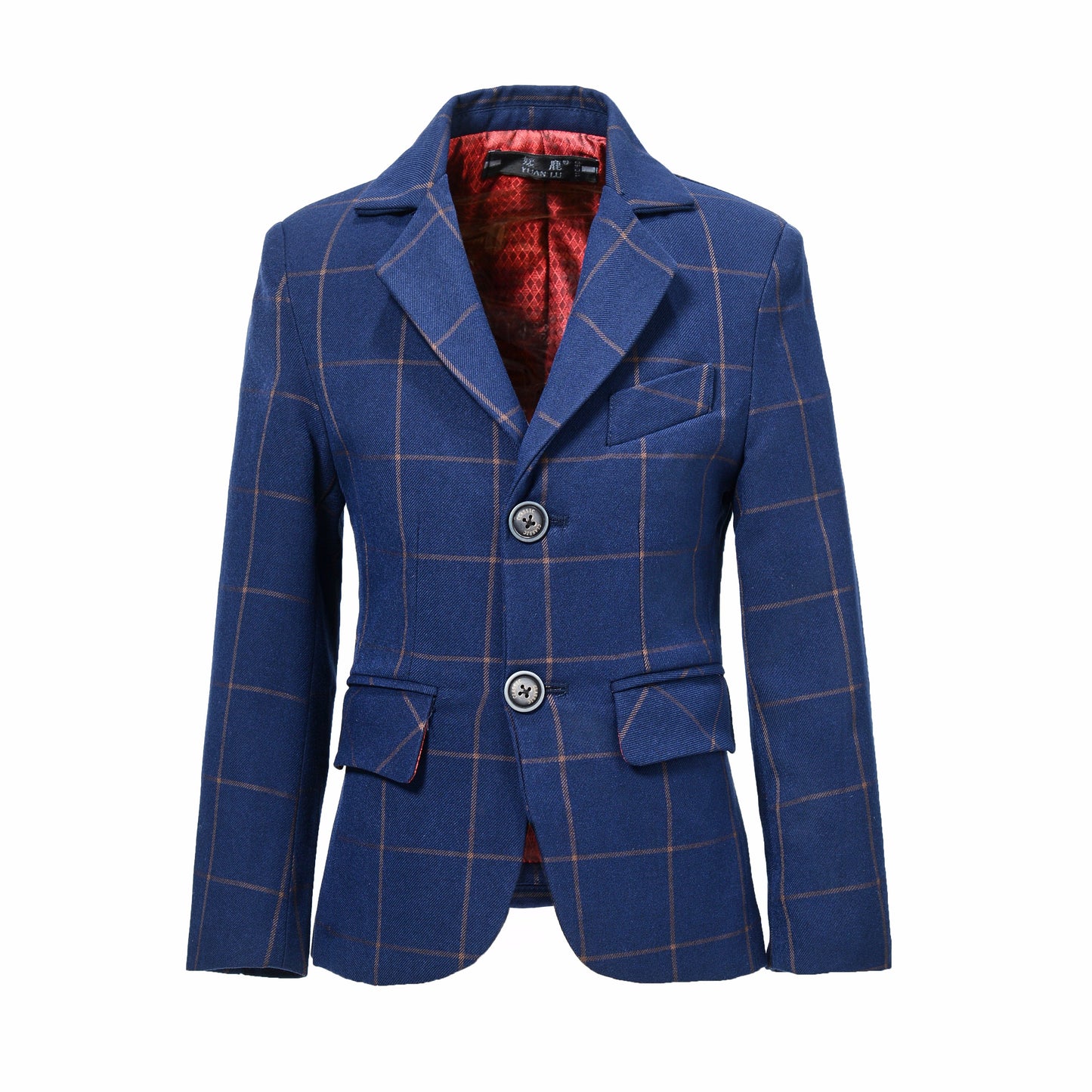 Blue Plaid Boys Formal Blazer,  Affordable School Jacket