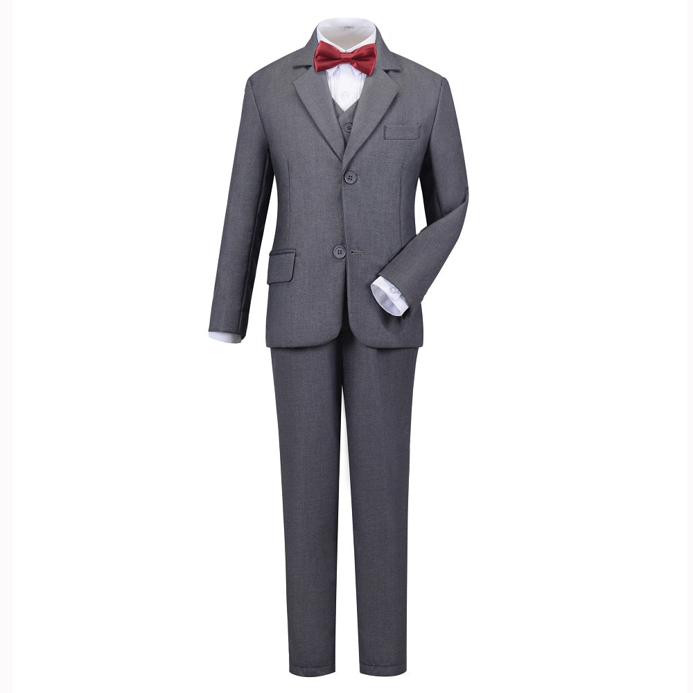 ly1686 Grey Formal Classic 5 Piece Boys Suits