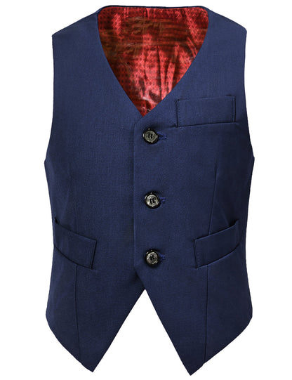 ly1764 Navy 3 Buttons Boys Girls Formal Suit Vest