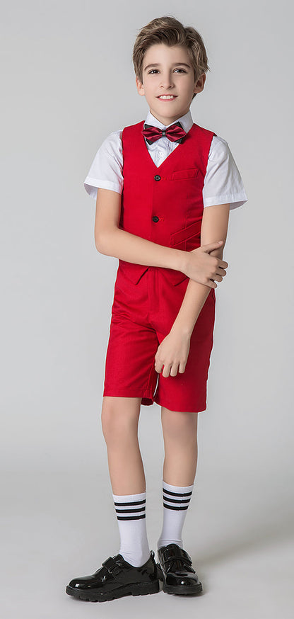 ly1715 Red Outfit Summer 4 Piece Kids Boys Suit