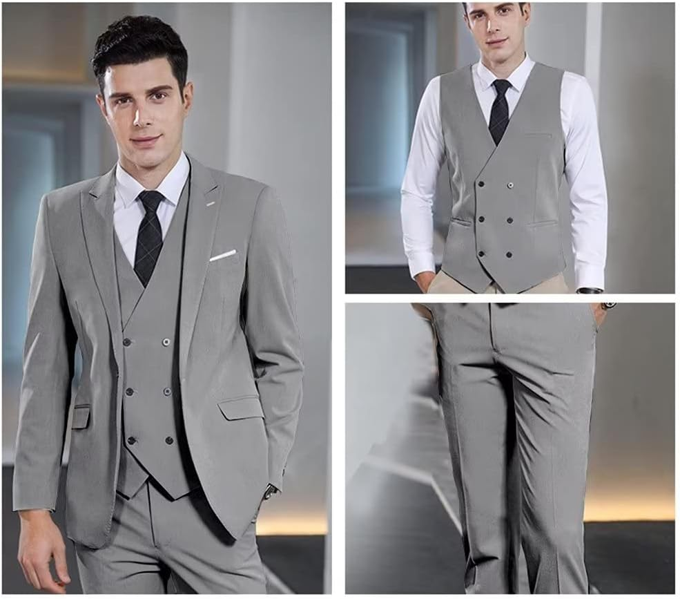 ly1170 Double Breasted Suit One Button 3 Piece Men's Suit