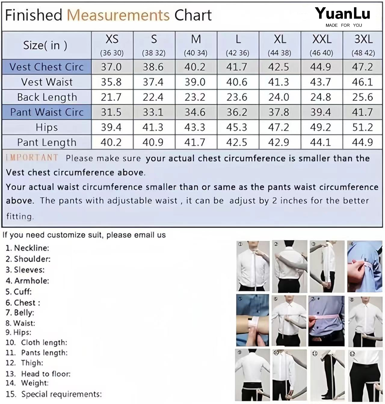 ly1663 White Men's Suits 2 Pieces Vest+Pants Set V-Neck Slim Fit Casual Waistcoat Suit