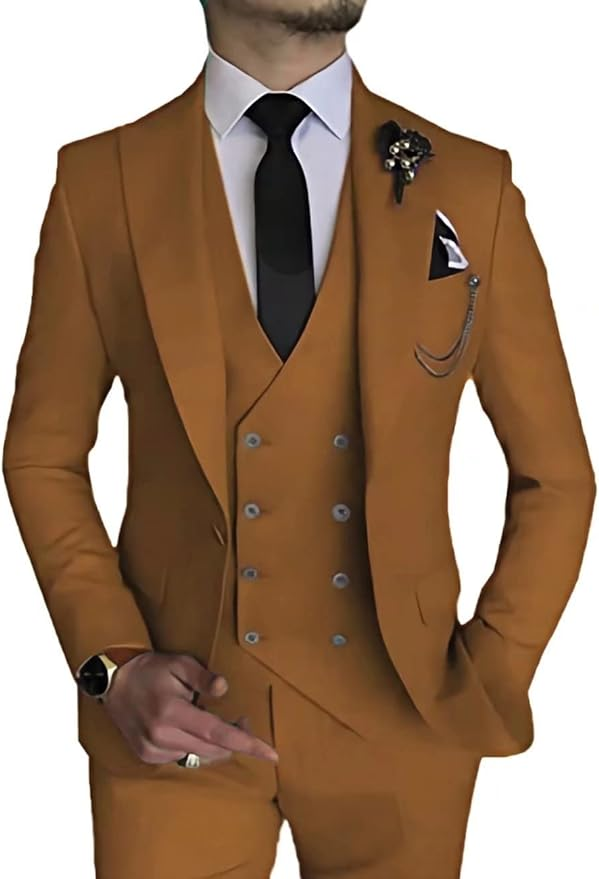 ly1170 Double Breasted Suit One Button 3 Piece Men's Suit