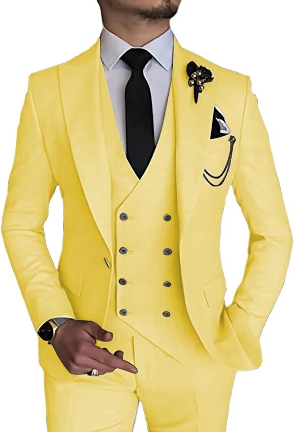 ly1170 Double Breasted Suit One Button 3 Piece Men's Suit