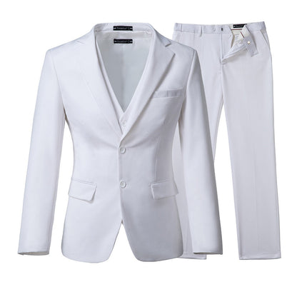 ly1401 White Two Button Wedding 3 Pieces Slim Fit Men Suits