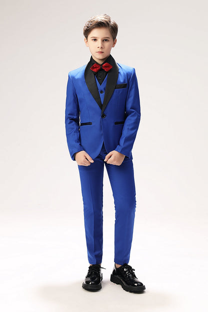 ly1678 Royal Blue Toddler Tuxedo 5 Pieces Boys Wedding Suits