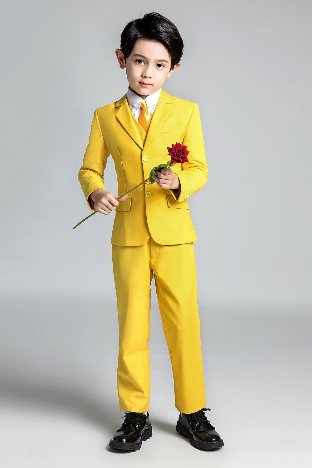 Yellow Popular Suits 5 Piece Boys Suits