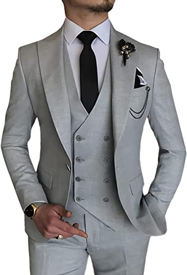 ly1170 Double Breasted Suit One Button 3 Piece Men's Suit