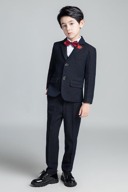 Unique Design Slim Fit Modern 5 Piece Boys Suits