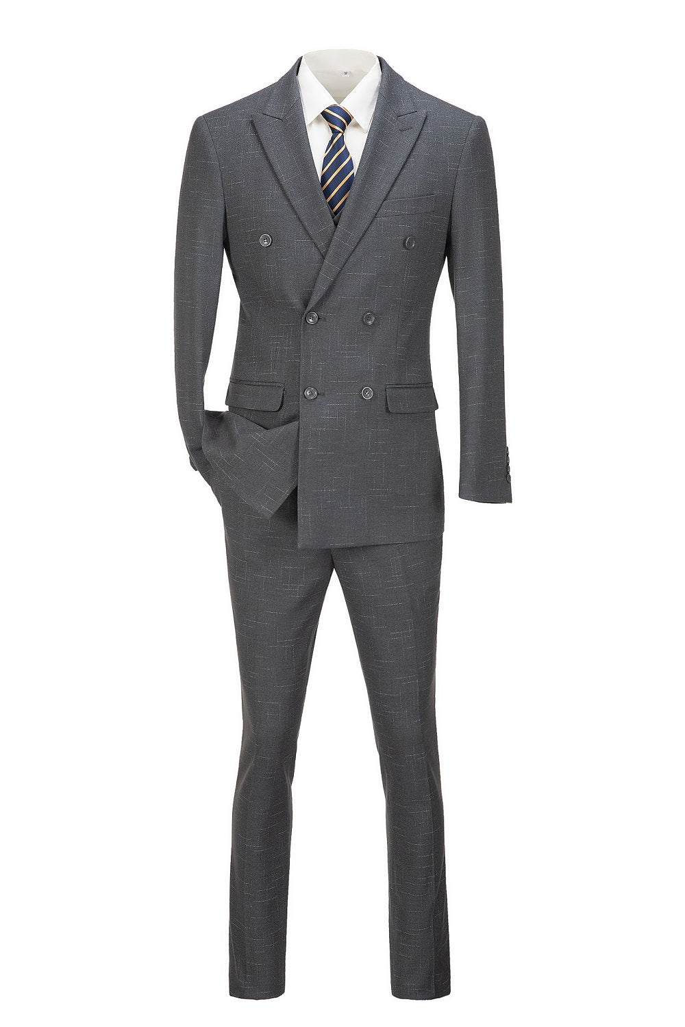 ly1302 Plaid Men's 3 Piece Slim Fit Suit Set (MORE COLORS+)