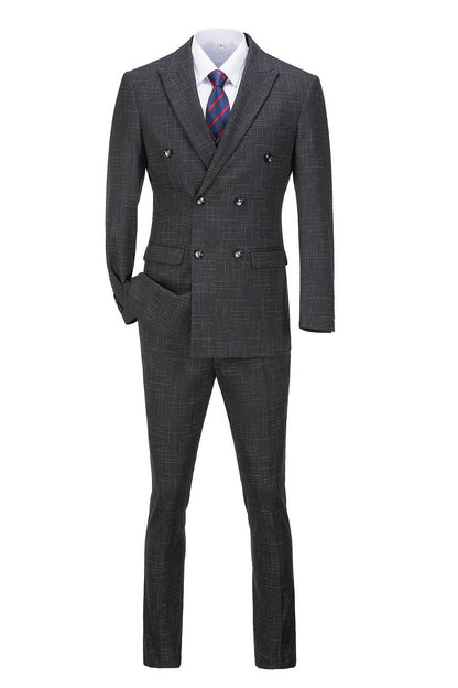 ly1302 Plaid Men's 3 Piece Slim Fit Suit Set (MORE COLORS+)