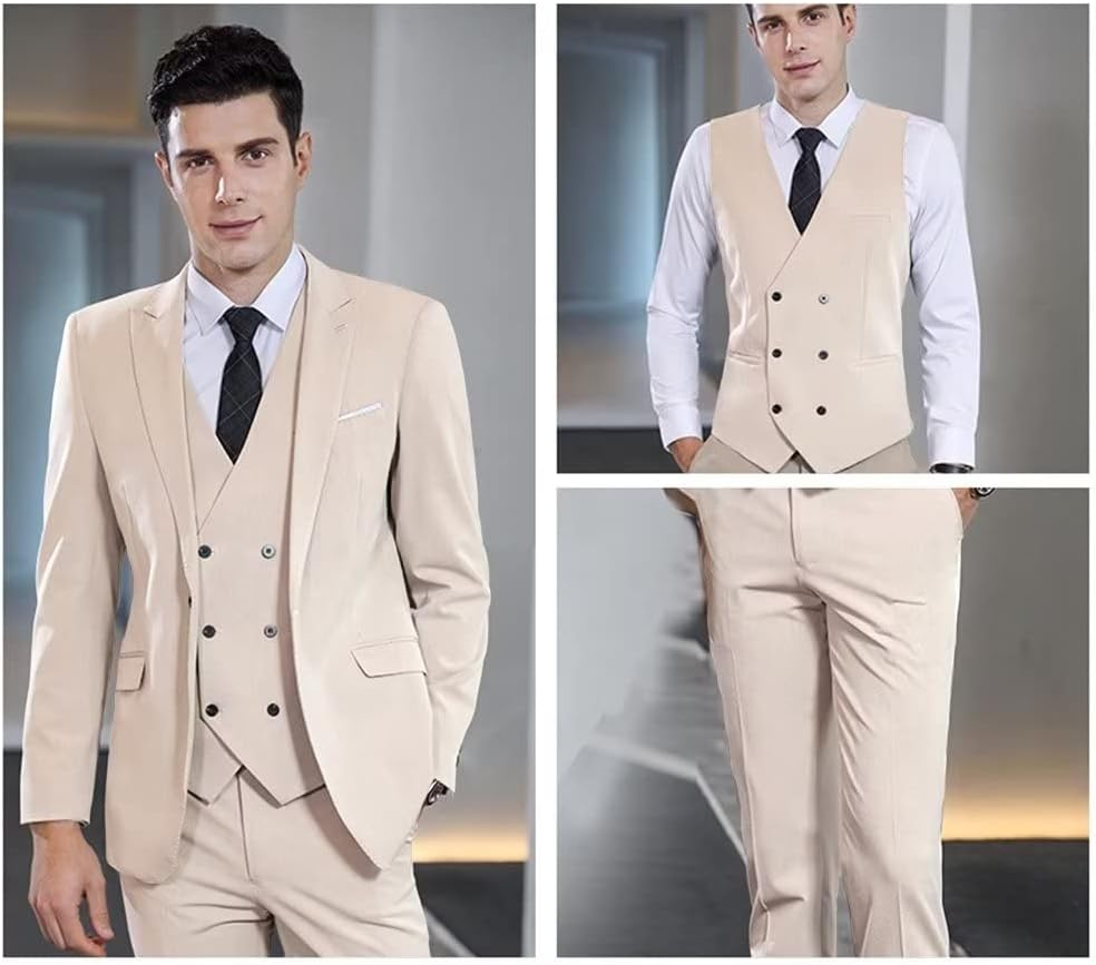 ly1170 Double Breasted Suit One Button 3 Piece Men's Suit