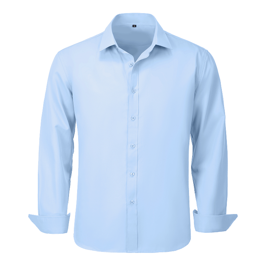 Blue Men's Urban Stylish Casual Business Slim Fit Long Sleeve Button Up Dress Shirt