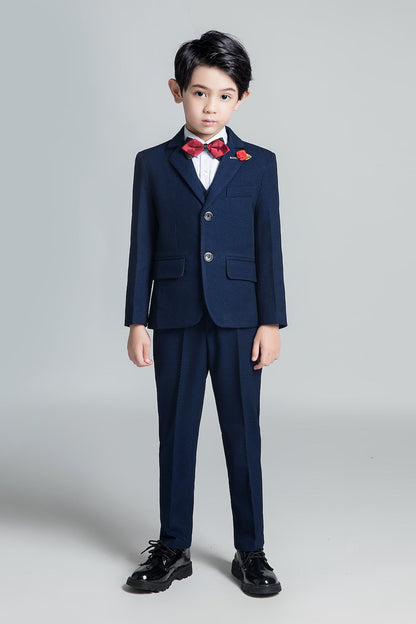 Navy page boy wedding 5 Piece Boys Suits