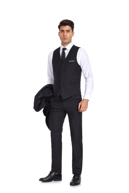 black 3 piece men suits