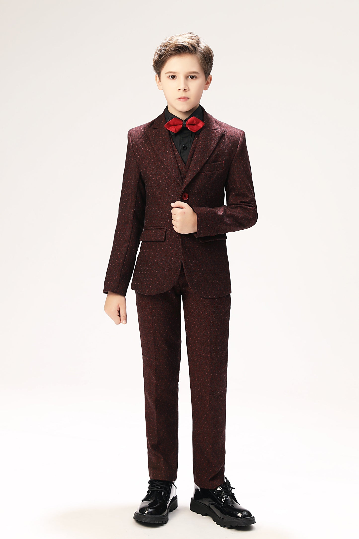 Red Polka Dot Party Banquet 5 Piece Boys Suits